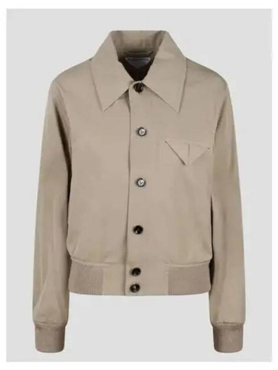 Button Cotton Jacket Beige - BOTTEGA VENETA - BALAAN 2