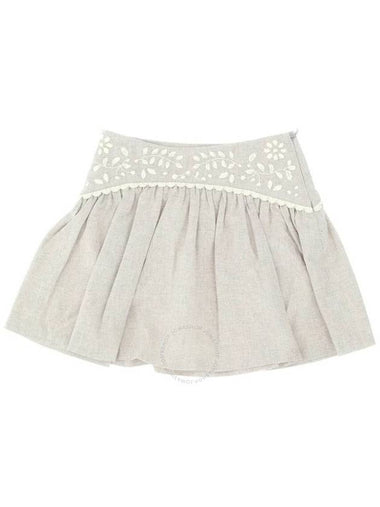 Chloe Girls Floral Embroidery Pleated Skirt Size 6Y - CHLOE - BALAAN 1