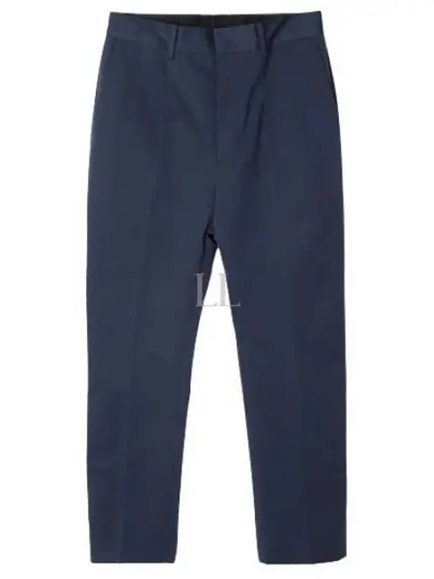 Triangle Logo Gabardine Straight Pants Navy - PRADA - BALAAN 2