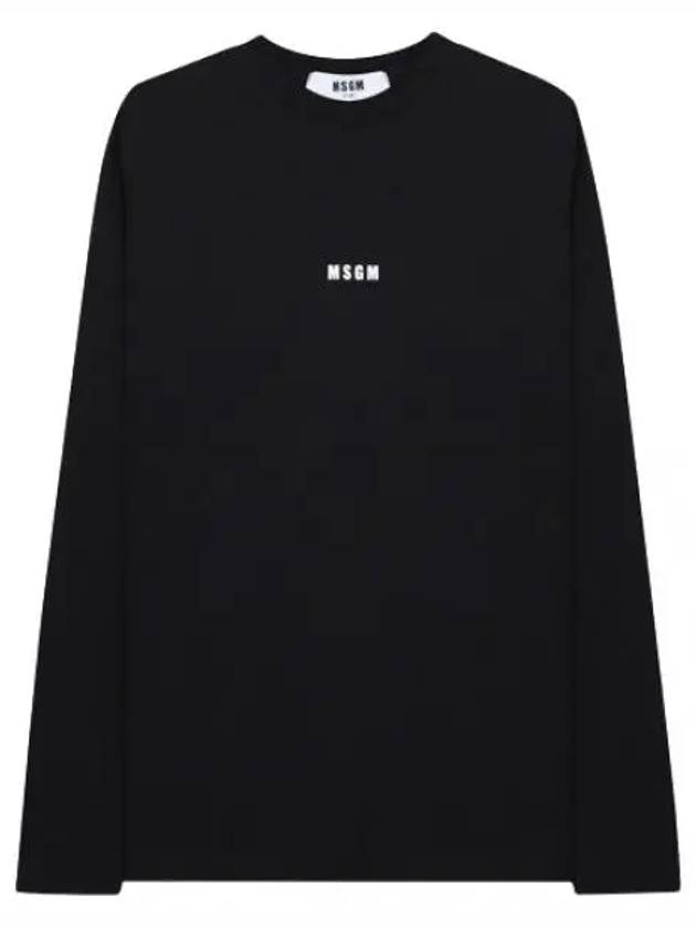 Micro Logo Print Long Sleeve T Shirt Women - MSGM - BALAAN 1