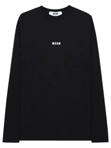 Micro Logo Print Long Sleeve T Shirt Women - MSGM - BALAAN 1