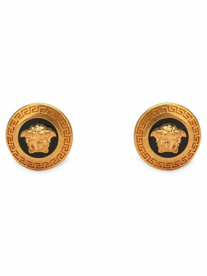 Greca Medusa Earrings Black Gold - VERSACE - BALAAN 2