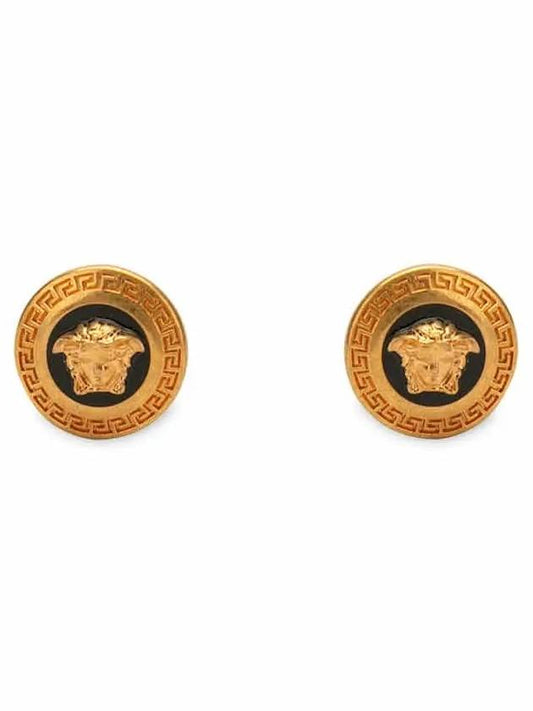 Greca Medusa Earrings Black Gold - VERSACE - BALAAN 2