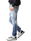 Distressed Washed Slim Jeans Blue - DSQUARED2 - BALAAN 2