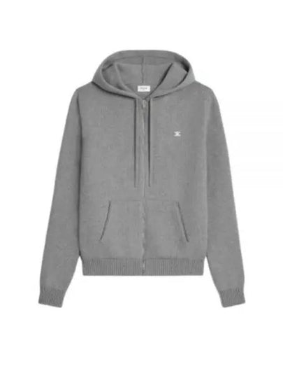 Triomphe Wool Zip-Up Hoodie Medium Grey - CELINE - BALAAN 2