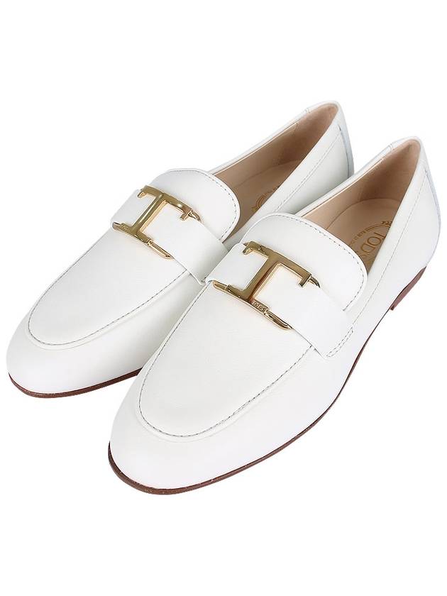 T Timeless Leather Loafers White - TOD'S - BALAAN 3