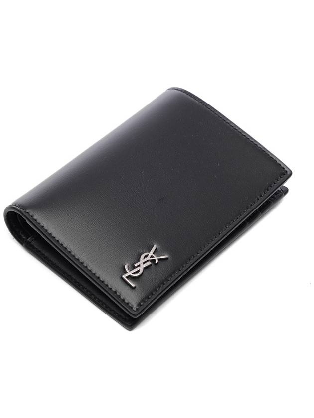 Men's Tiny Monogram Logo Half Wallet Black - SAINT LAURENT - BALAAN 6