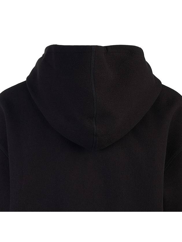 Wool Viscose Zip-Up Hoodie Black - AMI - BALAAN 7