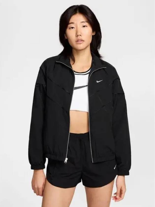 Windrunner Loose UV Woven Zip-Up Jacket Black - NIKE - BALAAN 2