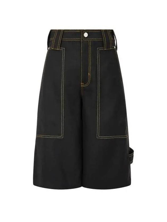 Stitched canvas shorts black - STELLA MCCARTNEY - BALAAN 1