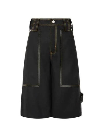 STELLA McCARTNEY Stitched Canvas Shorts Black - STELLA MCCARTNEY - BALAAN 1