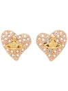 Women's Tiny Diamante Heart Earrings Rose - VIVIENNE WESTWOOD - BALAAN 1