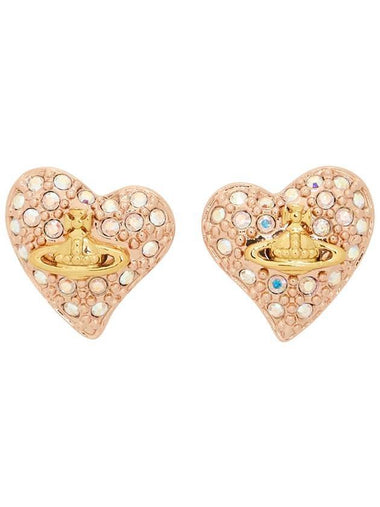 Women's Tiny Diamante Heart Earrings Rose - VIVIENNE WESTWOOD - BALAAN 1