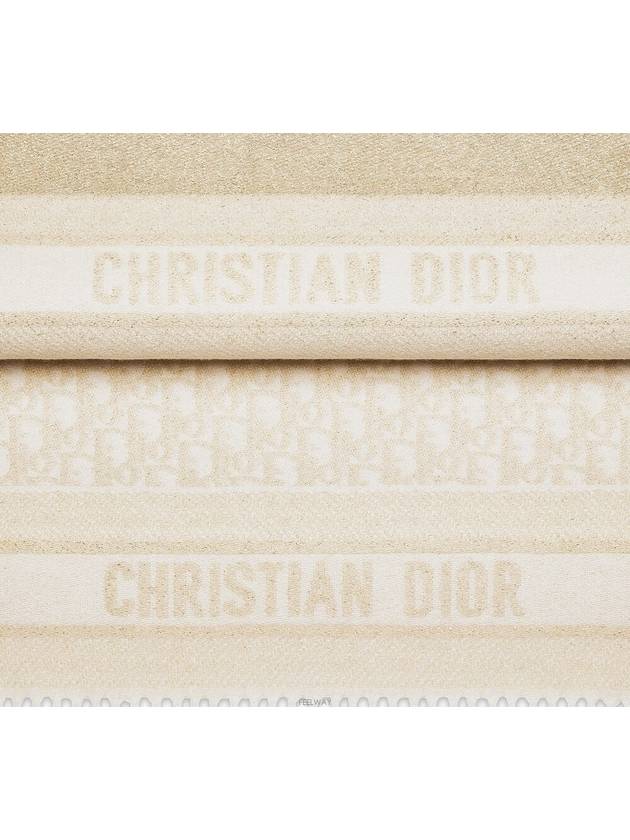 Dior Oblique Scarf Ecru Cashmere Blend Gold - DIOR - BALAAN 4