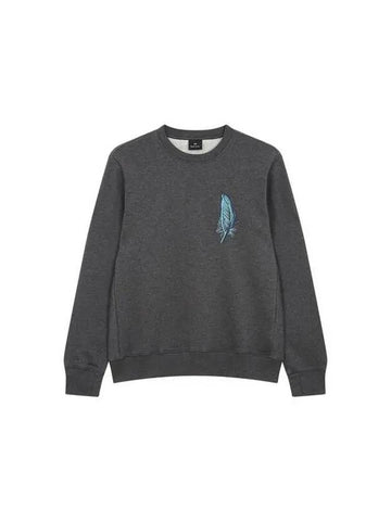 PS embroidery feather cotton sweatshirt charcoal 270912 - PAUL SMITH - BALAAN 1