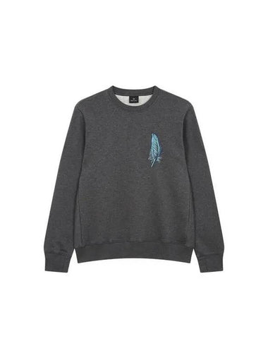 PS embroidery feather cotton sweatshirt charcoal 270912 - PAUL SMITH - BALAAN 1