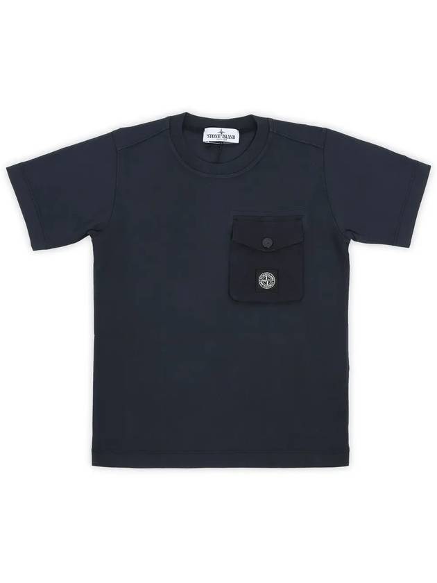 Stone Kids Waffen Patch Pocket Short Sleeve Navy 781620247 V0020 10 12A - STONE ISLAND - BALAAN 3