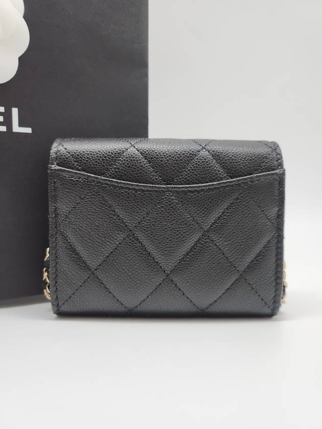 Classic chain card wallet mini bag caviar black gold AP0238 - CHANEL - BALAAN 3