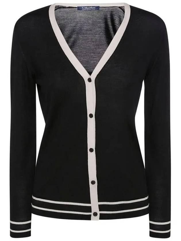 SEMELE Vneck wool cardigan black 2393460139 012 - MAX MARA - BALAAN 1