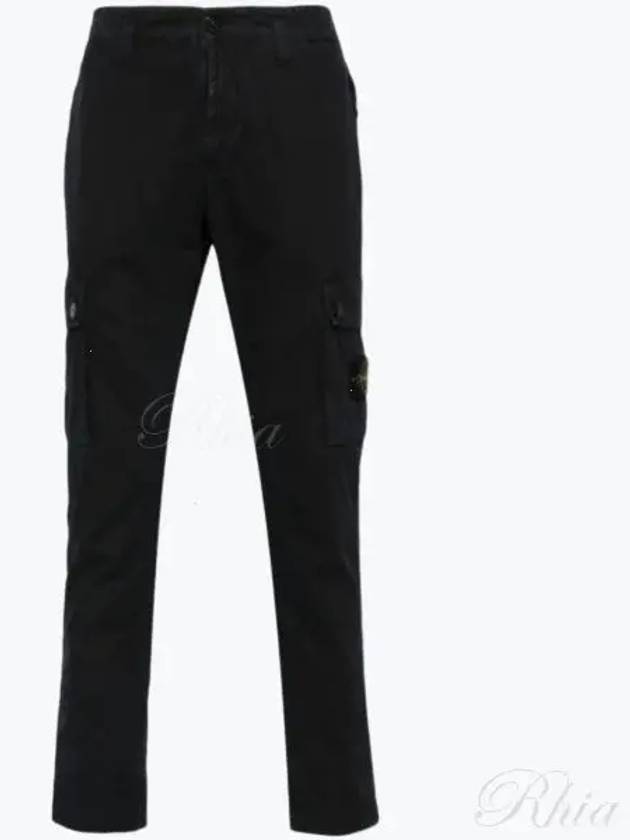 Wappen Patch Old Treatment Slim Fit Cargo Straight Pants Navy - STONE ISLAND - BALAAN 2