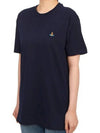 ORB Logo Cotton Short Sleeve T-Shirt Navy - VIVIENNE WESTWOOD - BALAAN 4