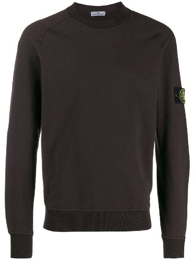 Wappen Crew Neck Sweatshirt Dark Brown - STONE ISLAND - BALAAN 1