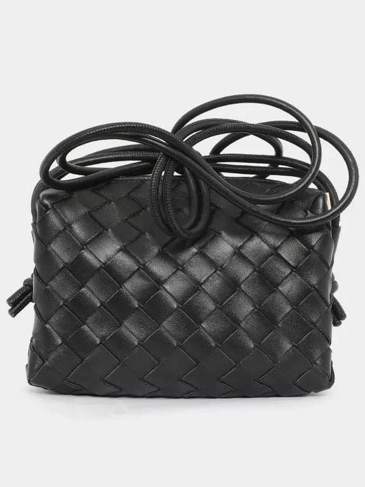 Intrecciato Loop Small Leather Cross Bag Black - BOTTEGA VENETA - BALAAN 2