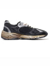 Dad-Star Mesh Nappa Leather Low Top Sneakers Black Ice Grey - GOLDEN GOOSE - BALAAN 3