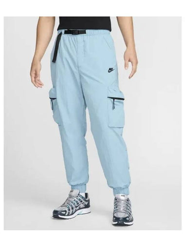 Tech Woven Cargo Straight Pants Denim Turquoise - NIKE - BALAAN 1