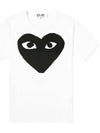 Women's Black Heart T-Shirt White AZ T069 051 1 - COMME DES GARCONS - BALAAN 1