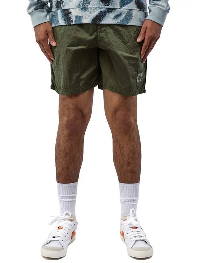 Men's Nylon Metal Swim Shorts Khaki - STONE ISLAND - BALAAN.