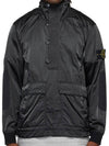 21FW 751560921 V0029 Wappen Patch Nylon Lasort Anorak Jacket Black Men's Jacket TLS - STONE ISLAND - BALAAN 1