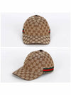 Original GG Web Supreme Canvas Baseball Ball Cap Beige Ebony - GUCCI - BALAAN 3