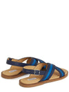 Crossover Strap Leather Sandals Black Blue - BALLY - BALAAN 5