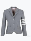 Plain Weave Suiting Classic 4 Bar Jacket Medium Grey - THOM BROWNE - BALAAN 2