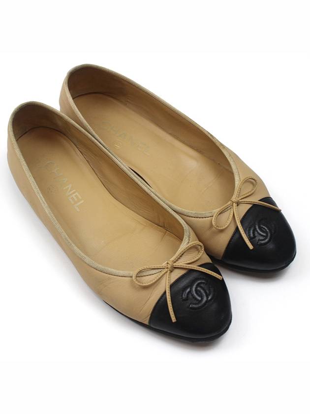 Ballerina flat shoes beige two tone GO2819 size 38 - CHANEL - BALAAN 1