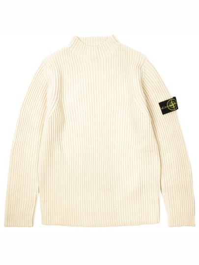 Men's Wappen Patch Wool Knit Top Butter - STONE ISLAND - BALAAN 2