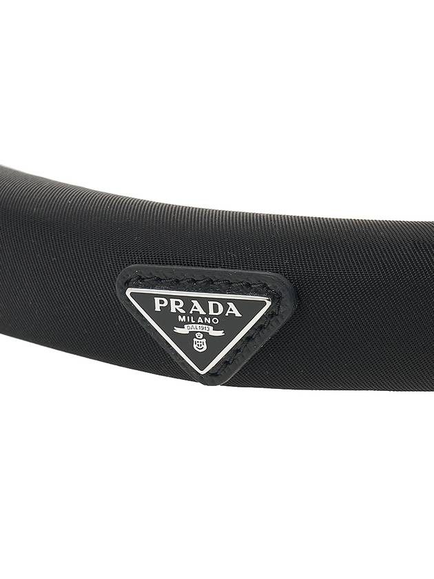 Triangle Logo Re-nylon Headband Black - PRADA - BALAAN 7
