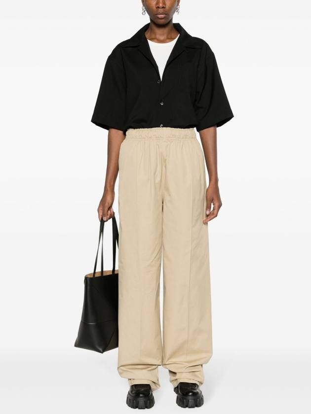 Poplin straight pants beige - PRADA - BALAAN 3