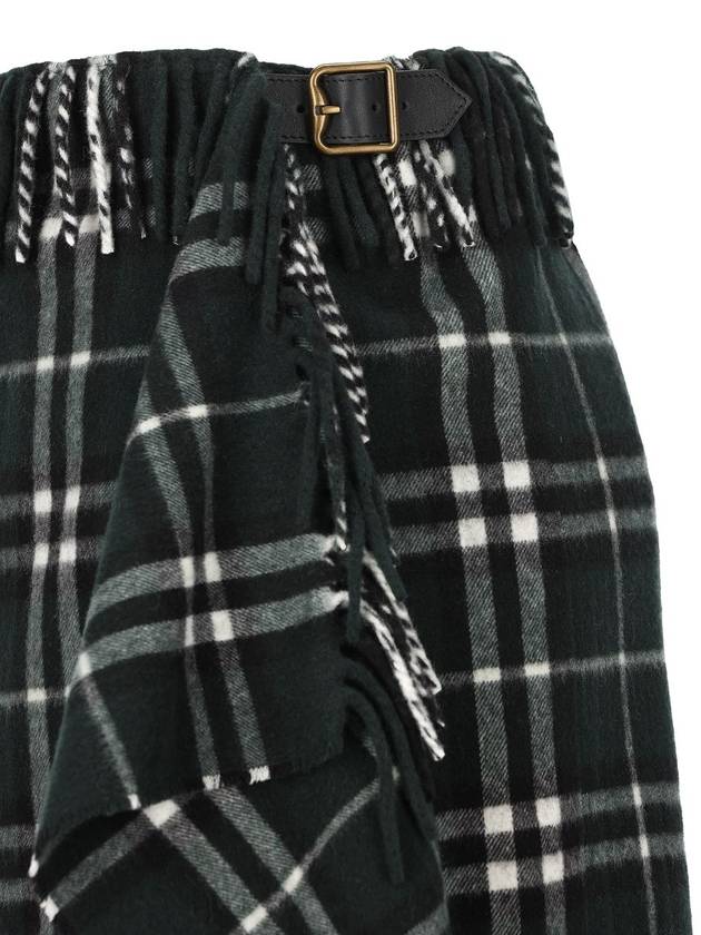 Check Wool Cashmere Scarf A Line Skirt Anchor - BURBERRY - BALAAN 4