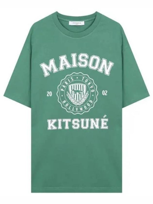 Varsity Comfort Cotton Short Sleeve T-Shirt Tropical Green - MAISON KITSUNE - BALAAN 1