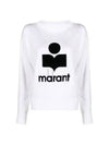 Kieffer Logo Print Linen Long Sleeve T-Shirt White - ISABEL MARANT - BALAAN 2