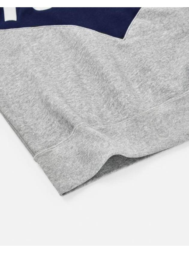 Houston Two-Tone Logo Cotton Sweatshirt Navy Grey - ISABEL MARANT - BALAAN 5