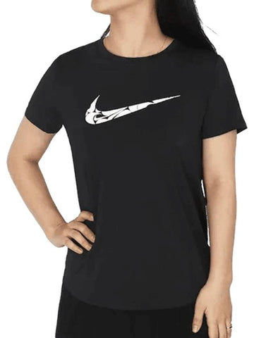 Women's Dri Fit Swoosh Short Sleeve T-Shirt Black - NIKE - BALAAN 1