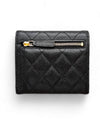 Small Classic Flap Wallet Grained Calfskin Silver Black - CHANEL - BALAAN 3