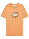 Surfing Foxes Short Sleeve T-shirt Orange - MAISON KITSUNE - BALAAN 8