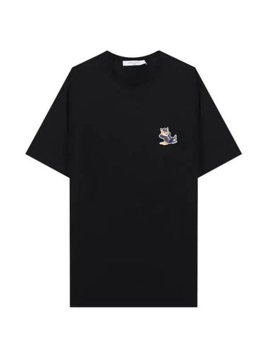 Fox Logo Patch Short Sleeve T-Shirt Black - MAISON KITSUNE - BALAAN 1