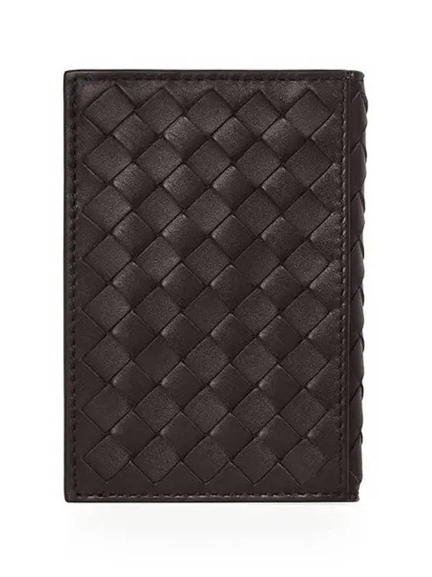 Intrecciato Flap Card Holder Dark Brown - BOTTEGA VENETA - BALAAN 6