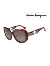 Acetate Round Sunglasses Brown - SALVATORE FERRAGAMO - BALAAN 1