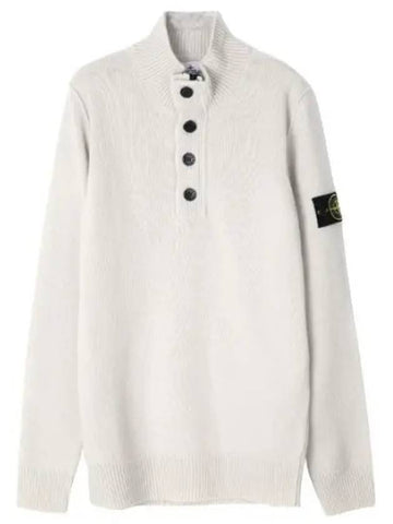 Lambswool half zip up button knit regular fit men - STONE ISLAND - BALAAN 1